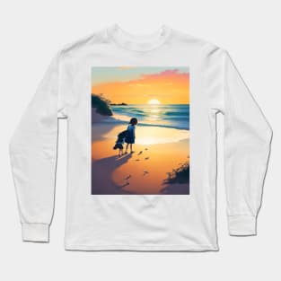 Two sisters on the beach Long Sleeve T-Shirt